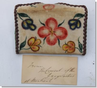 RARE PURSE THEORUM PAINTED by THE GREY NUNS of MONTERAL