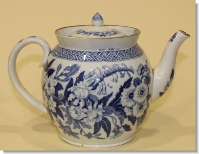 PEARLWARE BOTANICAL TEAPOT, c.1820