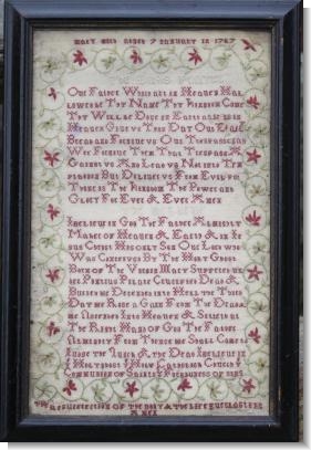 VERY PERSONAL MEMORAL SAMPLER to MARY 1727