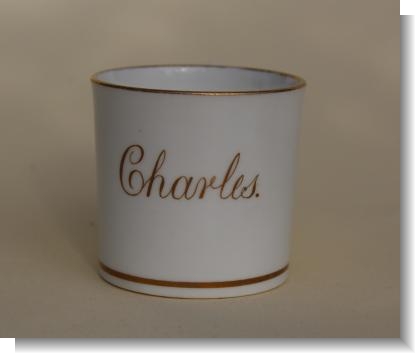CHARLES, English Porcelain childs mug
