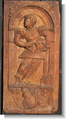 GOOD Mid 16th Century panel GENTLEMAN WITH SKULL