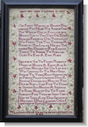 VERY PERSONAL MEMORAL SAMPLER to MARY 1727