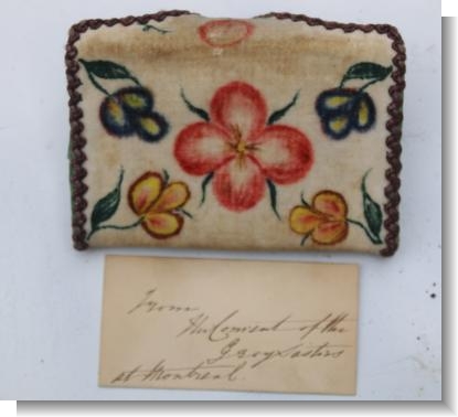 RARE PURSE THEORUM PAINTED by THE GREY NUNS of MONTERAL