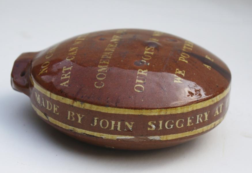 Hiscock And Shepherd Antiques RARE FLASK by JOHN SIGGERY