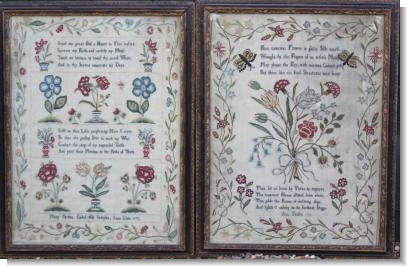 MARY (1777) & ANN (1781) FARDON QUAKER SAMPLERS