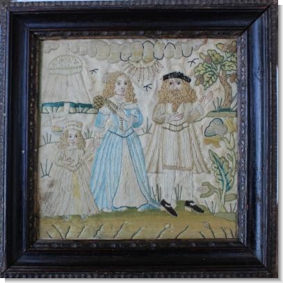 SILK NEEDLEWORK of a FAMILY c.1680