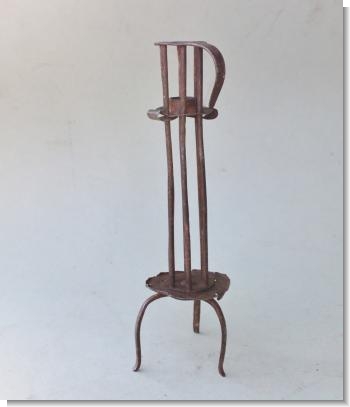 RARE 17th Century WROUGHT IRON BIRDCAGE Candleholder