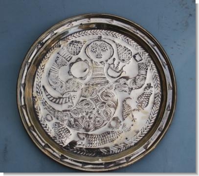 FINE EFIK NIGERIAN BRASS NEPTUNE CHARGER, c.1900