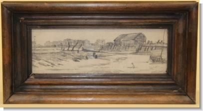 VIEW NEAR KINGS LYN, c.1920 Pencil drawing