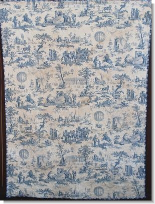 TOILE de JOUY BALLON PRINT QUILT, c 1785 & later