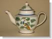 PEARLWARE PEAFOWL TEAPOT. c.1820.