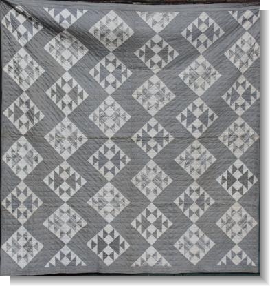 GOOD ENGLISH DOUBLE BLACK & WHITE QUILT