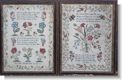 MARY (1777) & ANN (1781) FARDON QUAKER SAMPLERS