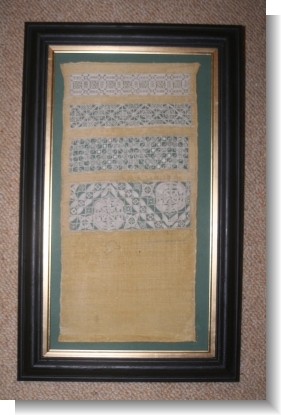 unfinished whitework band sampler