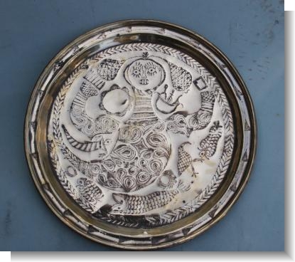 FINE EFIK NIGERIAN BRASS NEPTUNE CHARGER, c.1900