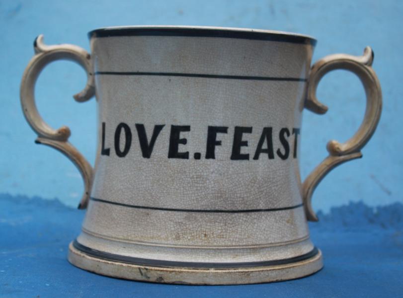 Hiscock And Shepherd Antiques LOVE.FEAST MUG, MAUNBY c.1860.